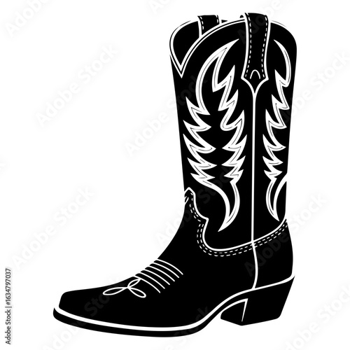 Vector illustration of Cowboy Boots western style isolated on white