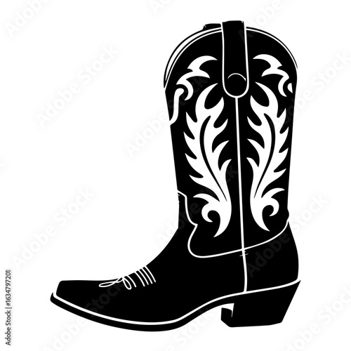 Vector illustration of Cowboy Boots western style isolated on white