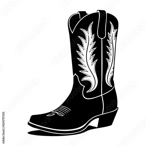 Vector illustration of Cowboy Boots western style isolated on white