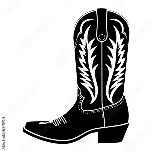 Vector illustration of Cowboy Boots western style isolated on white