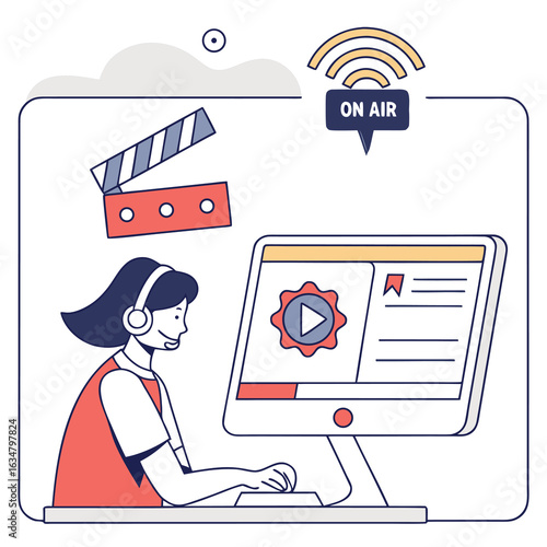 Online Broadcast Illustration


