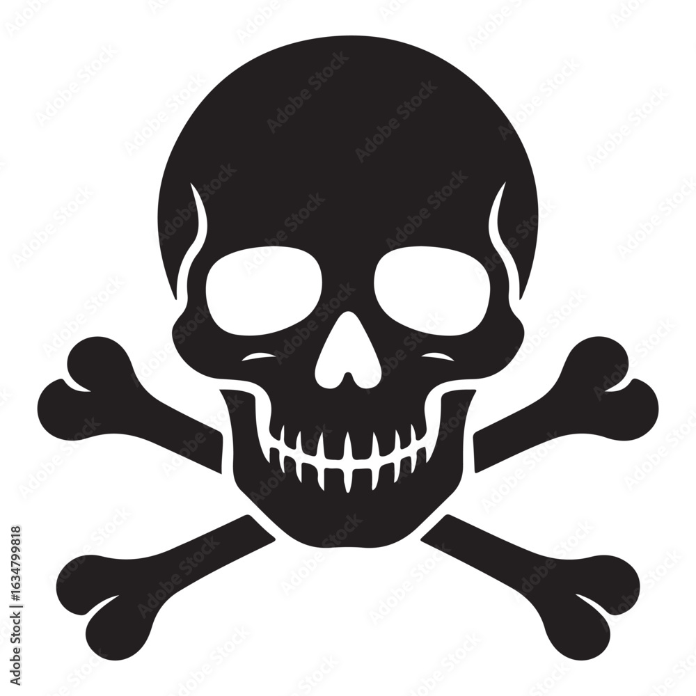 Fototapeta premium skull and crossbones VECTOR SILHOUETTES, human skull, SKULL SILHOUETTES