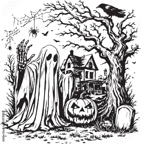 A detailed and ominous illustration of the Grim Reaper with a scythe and cloak.

