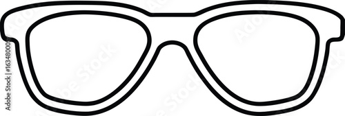sunglass lens icon line art vector illustration on transparent background
