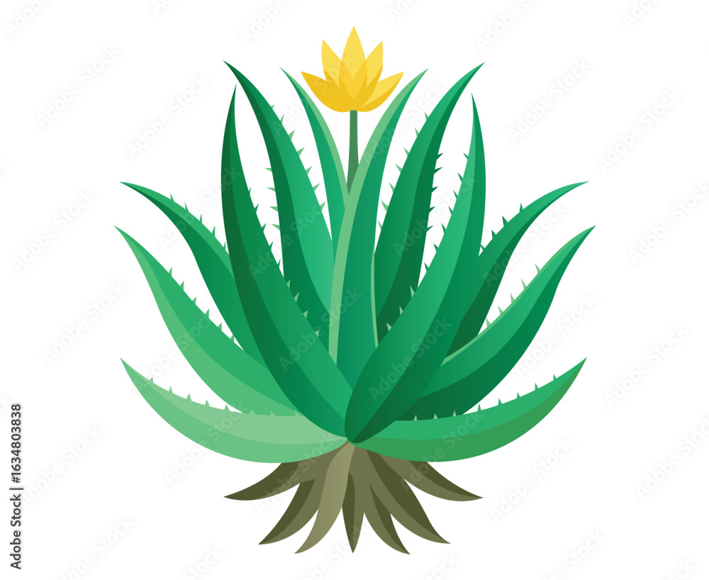 Fototapeta premium Simple Vector Illustration of an Aloe Vera Plant.