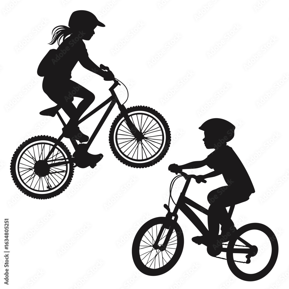 Fototapeta premium Children Riding Bicycles