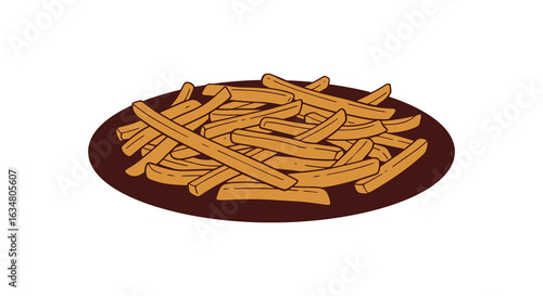 The image depicts a plate of French fries likely intended for use as a logo or icon The title could