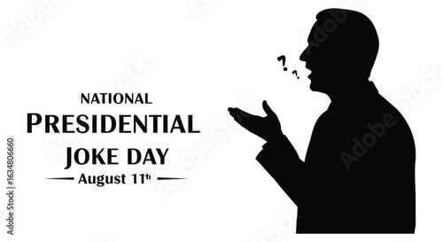 clean stylish elegant modern detailed professional high quality Presidential Joke Day silhouette