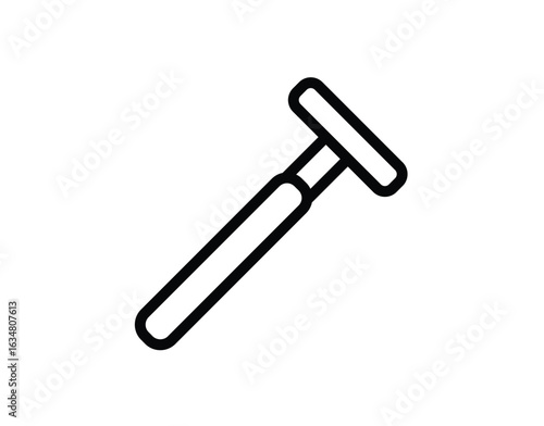 Minimalist Line Art of a Classic Razor Tool for Shaving and Grooming