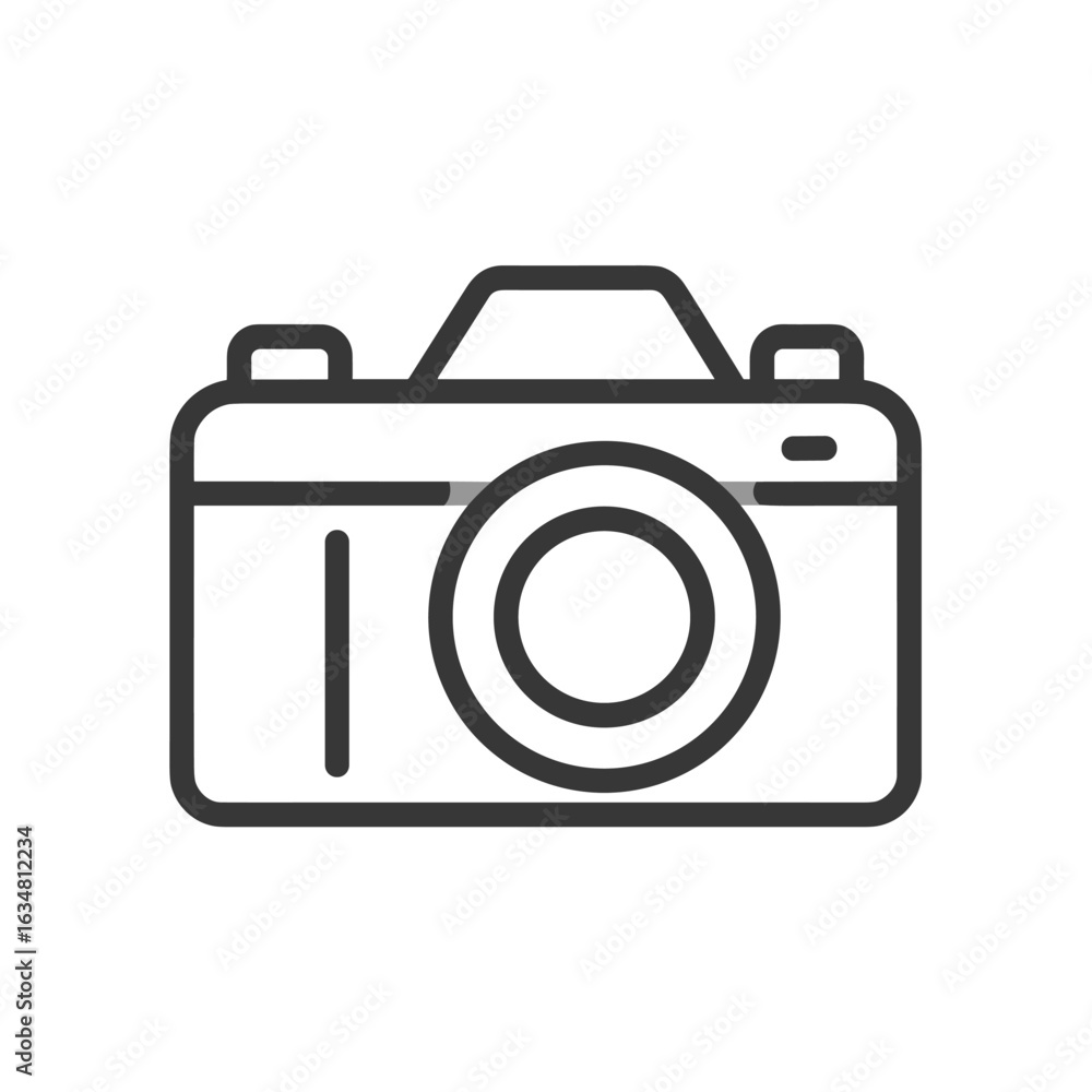 Simple black line camera illustration. Simple black line camera illustration.