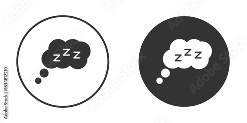 Zzz icons concept in solid versions. Flat design style.