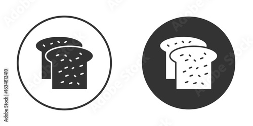 White bread icons concept in solid versions. Flat design style.