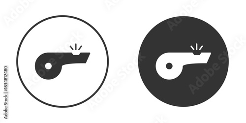 Whistle icons concept in solid versions. Flat design style.