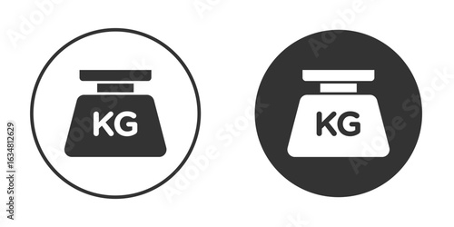 Weight icons concept in solid versions. Flat design style.