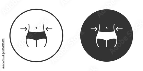 Weight loss icons concept in solid versions. Flat design style.