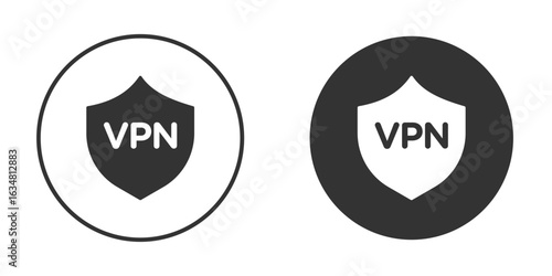 Vpn icons concept in solid versions. Flat design style.