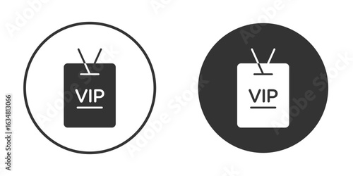 VIP neck tag icons concept in solid versions. Flat design style.