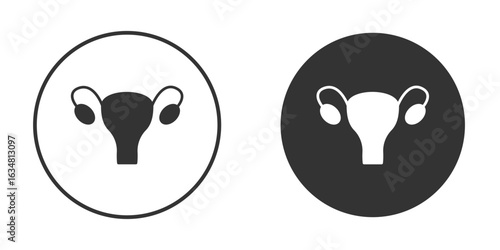 Uterus icons concept in solid versions. Flat design style.