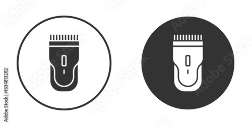 Trimmer icons concept in solid versions. Flat design style.