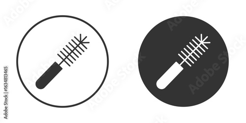 Toilet brush icons concept in solid versions. Flat design style.