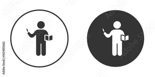 Teaching icons concept in solid versions. Flat design style.