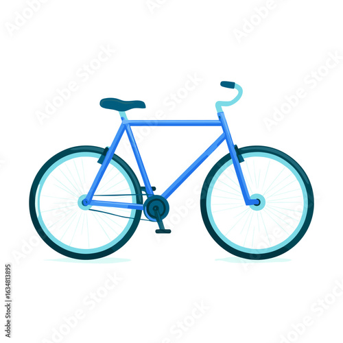 A stylish blue bicycle illustration.