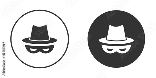 Spy icons concept in solid versions. Flat design style.