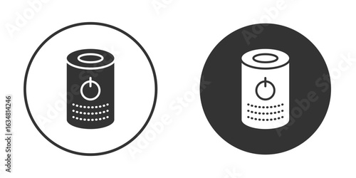 Smart speaker icons concept in solid versions. Flat design style.
