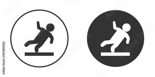 Slippery floor icons concept in solid versions. Flat design style.