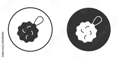 Shower sponge ball icons concept in solid versions. Flat design style.