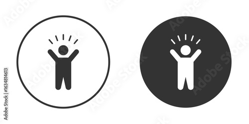 Self confidence icons concept in solid versions. Flat design style.