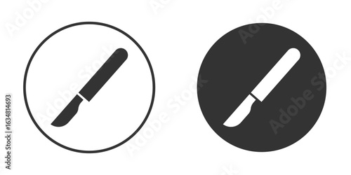 Scalpel icons concept in solid versions. Flat design style.