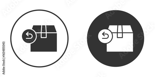 Return purchase icons concept in solid versions. Flat design style.