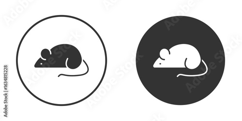 Rat icons concept in solid versions. Flat design style.