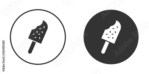 Popsicle icons concept in solid versions. Flat design style.