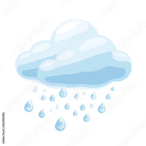 A cartoon image of a cloud pouring rain.