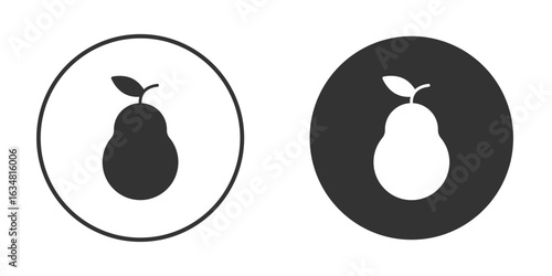 Pear icons concept in solid versions. Flat design style.