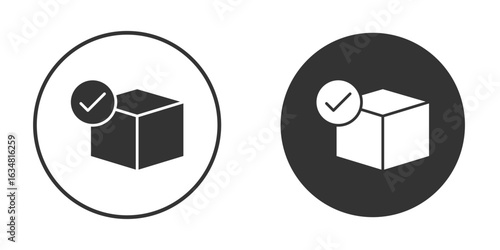 Order receive icons concept in solid versions. Flat design style.