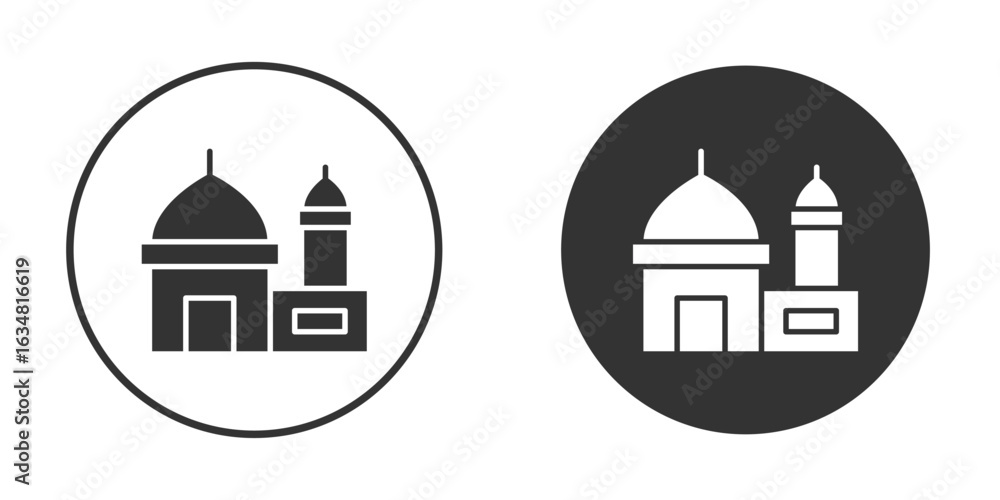 Fototapeta premium Mosque icons concept in solid versions. Flat design style.