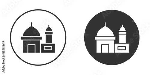 Mosque icons concept in solid versions. Flat design style.