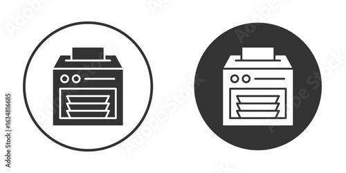 Money counting machine icons concept in solid versions. Flat design style.