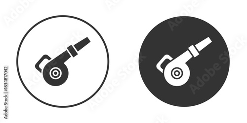 Leaf blower icons concept in solid versions. Flat design style.