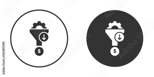 Lead generation icons concept in solid versions. Flat design style.