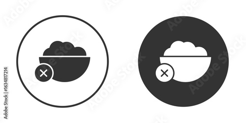 Lack of appsetite icons concept in solid versions. Flat design style.