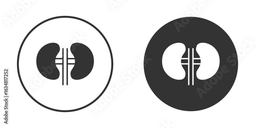 Kidney icons concept in solid versions. Flat design style.