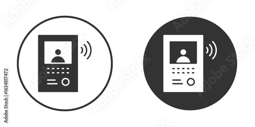 Intercom icons concept in solid versions. Flat design style.