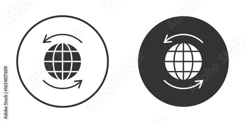 Import export icons concept in solid versions. Flat design style.