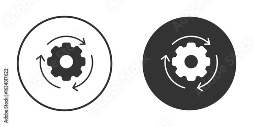 Implementation icons concept in solid versions. Flat design style.