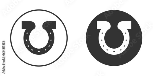 Horseshoe icons concept in solid versions. Flat design style.