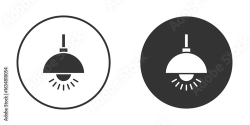 Hanging light icons concept in solid versions. Flat design style.